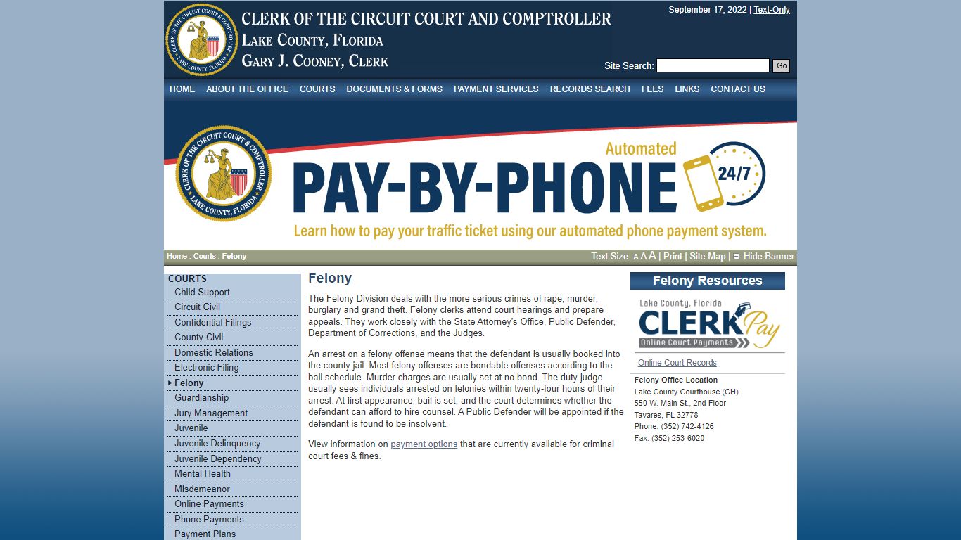 Felony Court - Lake County Clerk of the Circuit & County Courts